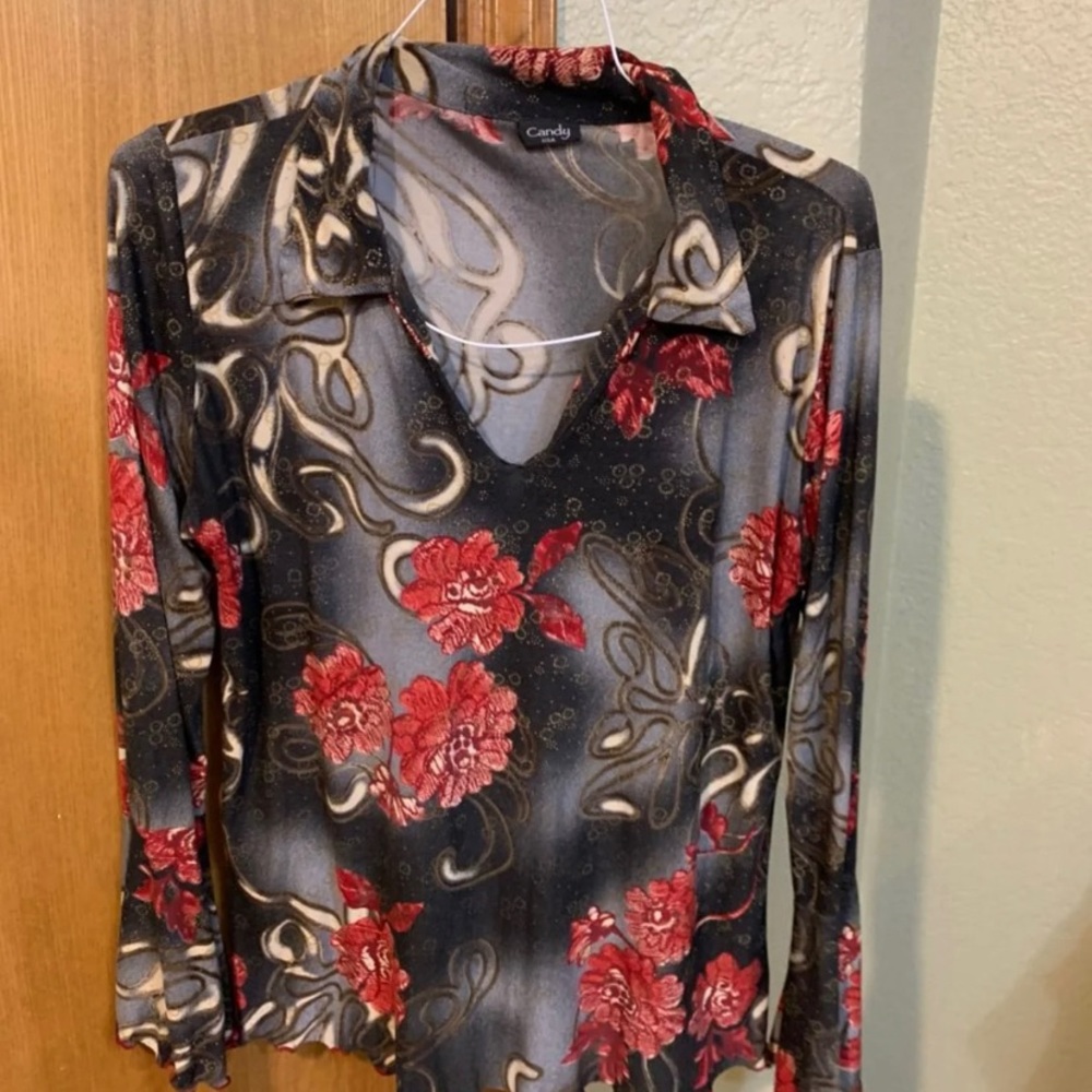 Nice Lady Red and Black Blouse